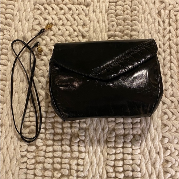Vintage Patent Leather w/ Snakeskin Clutch / Crossbody - Picture 7 of 15